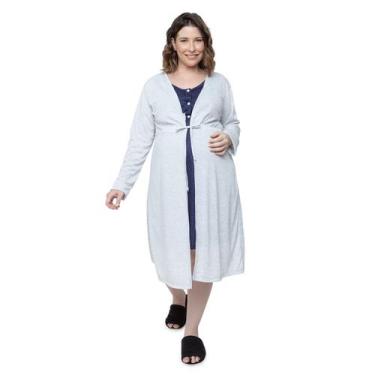 Imagem de Robe Linda Gestante Avulso de Manga Longa para Levar na Maternidade, P