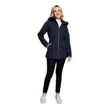 Imagem de Sobretudo casaco feminino parka peluciada capuz pelinho - M&K Shop, Az