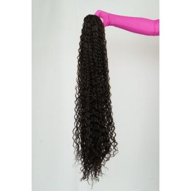 Imagem de Rabo de Cavalo Orgânico Cacheado Castanho Escuro - Central Hair