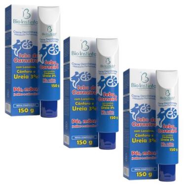 Imagem de Kit 3 Creme Sebo Carneiro Com Lanolina 150G - Bio Instinto