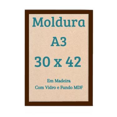 Imagem de Moldura A3 30x42 Com Vidro Diploma Foto Certificado Impressão - Belo O