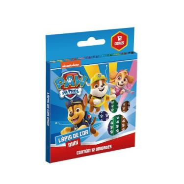 Imagem de Lápis de Cor Mini Patrulha Canina 12 Cores Sextavado Estampado Patinha