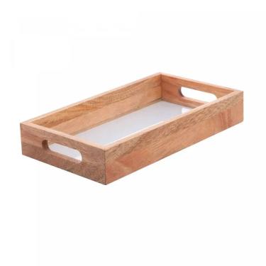 Imagem de Bandeja de Cerejeira com Vidro 30x17cm 13955 - Wolff