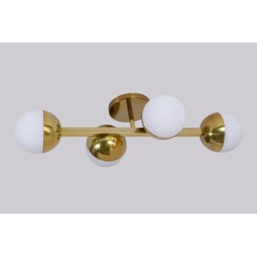 Imagem de Lustre Plafon Quatro Bolas Globo 12cm Dourado 222/4 - ILUMINAMUNDO