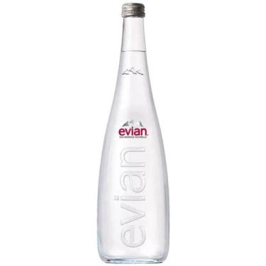 Imagem de Água  Mineral Francesa Evian Sem Gás Garrafa Vidro 750ml