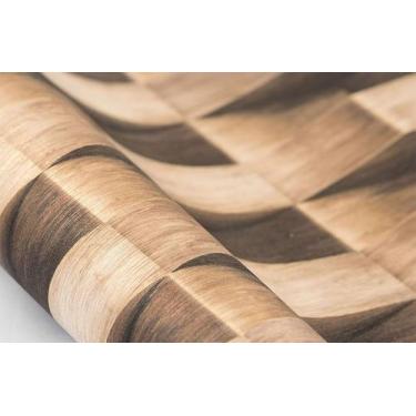 Imagem de Papel de Parede Texturizado Madeira Geométrico 3D (1,06m x 15,6m) - De