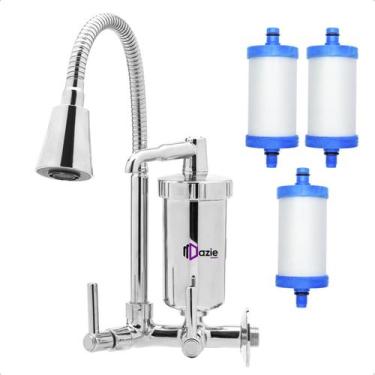 Imagem de Torneira de Metal com Filtro para Cozinha Pia Bica Cone Flexível Chuve