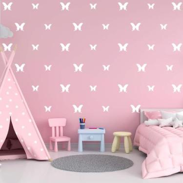 Imagem de Kit de Adesivos Borboletas Tamanhos Diversos Decoração Quarto Menina -