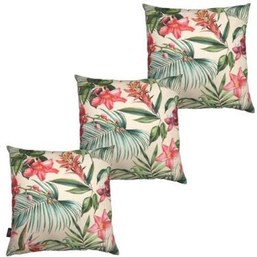 Imagem de Kit 3 Capas de Almofada Impermeável Estampa Digital 100% Algodão 43cmx