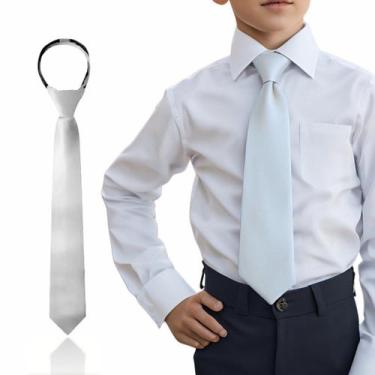 Imagem de Gravata Slim Social Com Nó Pronto E zíper Juvenil 6 a 16 Anos - ITUDEZ