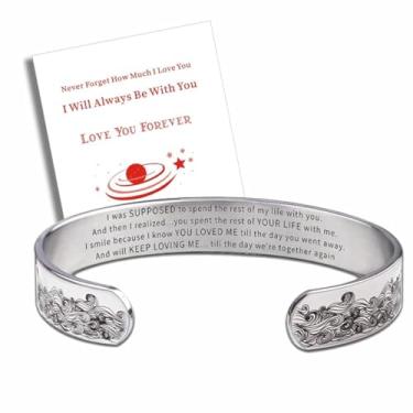 Imagem de Jojomina Pulseira The Day I Lost You Memorial for Loss of Loved One Husband Mother Bereavement Sympathy Gift Aço Inoxidável Inspirador Mantra Bracelete Bracelete Bracelete, 2 7 inch, Cristal