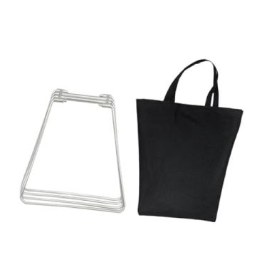 Imagem de Dynwave Dobrável suporte de refrigeração acampamento móveis ferramenta dobrado caixa de gelo titular portátil rack de bagagem geladeira caixa de gelo titular, Argento