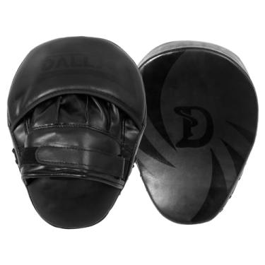 Imagem de DALLX Luvas de punção esportivas, almofadas de foco, gancho e jab curvadas para treinamento de MMA, artes marciais, karatê, kickboxing, muay thai com alças ajustáveis ventiladas (preto)