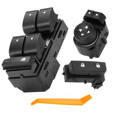 Imagem de Interruptor de janela elétrica lado do motorista para Chevrolet Silverado GMC Sierra 1500 2500HD 3500HD 2007-2013 com trava de porta/interruptor de espelho, substitui OE 20945129