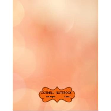 Imagem de Cornell Notebook Note-Taking System Simple Cover Design, Large Size, (8.5 ″x 11″), 100 Pages. Inspired by Orange Passion!: Great for Women & Men ... Home School College Office Product Gift Idea!