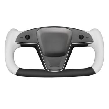 Imagem de MEWANT Capa de volante de carro Tesla Yoke costurada à mão para Tesla Yoke Model S 2021-2023 / Model X 2021-2023 Acessórios de volante para Tesla Yoke