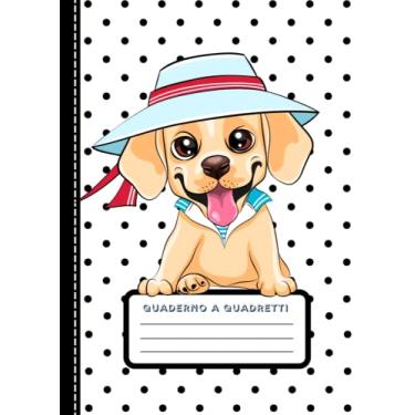 Imagem de Quadernone a quadretti prima elementare e seconda elementare 1 cm con cane: Quaderni quadretti 1 cm con margine, Quaderno quadretti 1 cm 1 e 2 elementare, 100 pagine, formato A4