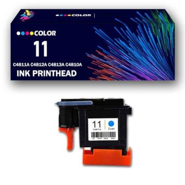 Imagem de YIZHIYZ 4 peças 11 cabeças de impressão, cabeça de impressão de substituição para HP 500 510 800 1000 1100 1100dtn 1200d 1200dtn 1200dtw 2230 2280 2280tn 2300 2300dtn 2300dtn 0n 5000 impressoras ps