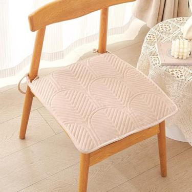 Imagem de ULYTMMJG Almofada de cadeira antiderrapante com laços para quatro estações, cor sólida, almofada de assento de escritório, supermacia, para cadeira de mesa, cadeiras de jantar, cadeira de cozinha