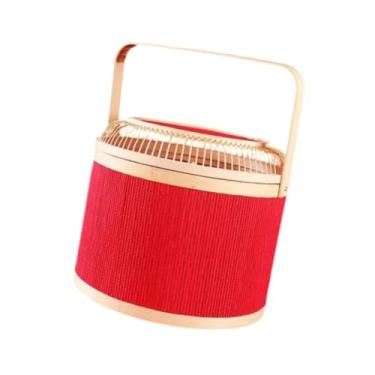 Imagem de IEUDNS Cesta de Tecido de Bambu Cesta de Embalagem de Presente Cesta de Compras de Recipientes de Alimento Cesta de Bambu com Tampa para Lanches Pão de, 26cmx22.5cm