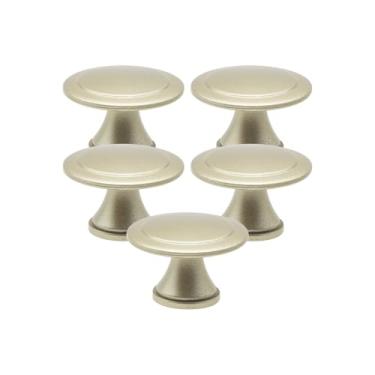 Imagem de Puxador Colonial Ponto Furo Único Gaveta Armário Retrô Conjunto de 5 (Dourado Fosco)