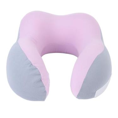 Imagem de Almofada de Viagem Ergonômica para Pescoço Em Forma de U de Espuma Viscoelástica para Cochilo de Escritório Rosa Azul