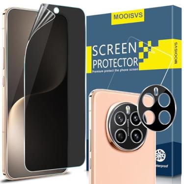 Imagem de MOOISVS Pacote com 2 + 2 protetores de tela de privacidade Honor Magic7 [sem vidro] + protetor de lente de câmera de vidro temperado, filme TPU flexível, protetor de tela antiespião para Honor Magic7