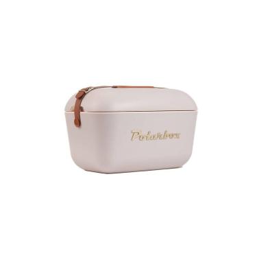 Imagem de Bolsa Térmica Cooler Retrô Com Alça Em Couro 12 Litros - Polarbox - Perola