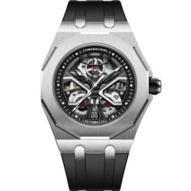 Imagem de TIMEMATRIX Relógio masculino automático Time Matrix série Space-TIME, TMX8028 preto e prata, Relógio masculino automático Time Matrix