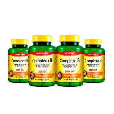 Imagem de Kit 04 Complexo B Vitaminas100% IDR Maxinutri 60 Capsulas