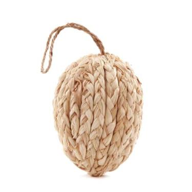 Imagem de Ovo Rústico Sisal Decorativo 1 Peça 9x6.5Cm - Wincy Casa