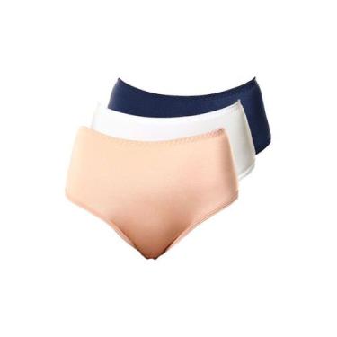 Imagem de Kit com 3 Calcinhas Alta Chanson Demillus 57850, Bege, EG