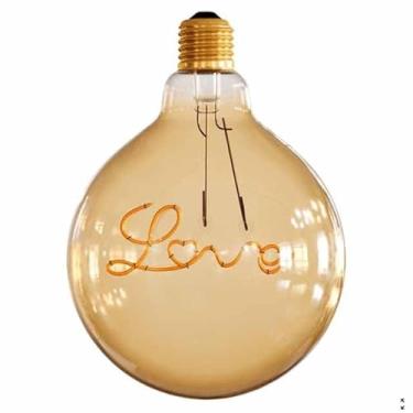Imagem de Lâmpadas Decorativa Retrô Vintage Filamento G125 LOVE Bivolt