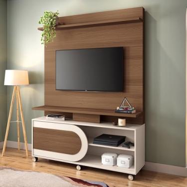 Imagem de Estante Painel de TV 55 Pol 136cm Órbis Castanho/Off White - HB Móveis