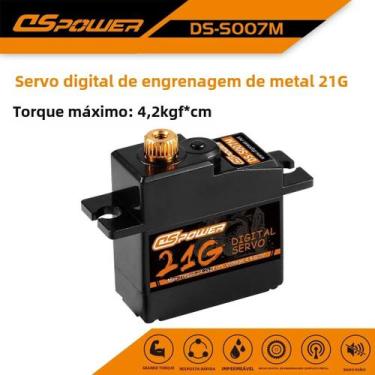 Imagem de Mini Servo de Metal 21g 4.2kg - Para Carros e Aviões RC 1:18 e 1:16