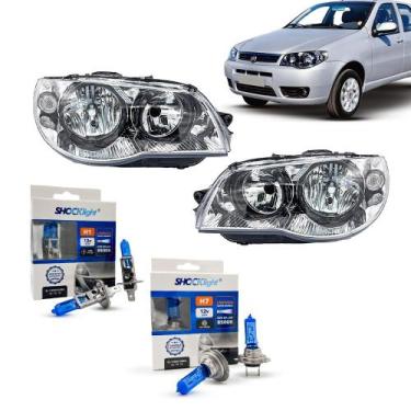 Imagem de Par Farol Palio G3 03/04 + Lâmpadas H7 + H1 8500K - SHOCKLIGHT