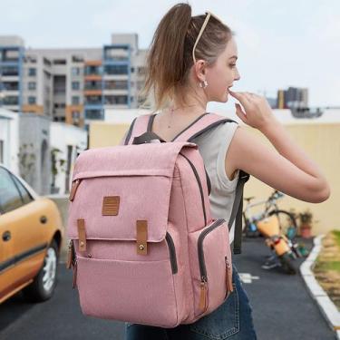 Imagem de Mochila maternidade land luxury cor rosa c/trocador