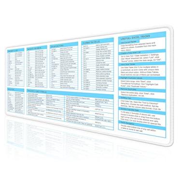 Imagem de HUAMXE Tapete de mesa Excel, mouse pad grande estendido para jogos, grande 2GG, teclado de computador, atalhos, teclas, tapete para desktop, planilha de escritório, tapetes de mesa para teclado e