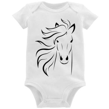 Imagem de Body Bebê Cavalo Traços - Foca na Moda, Branco, GG