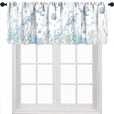 Imagem de Saia de tartaruga marinha, tema de praia náutica costeira, azul, oceano, coral, tropical, praia, sob o mar, para quarto, sala de estar, banheiro, 1 peça, 137 x 45 cm