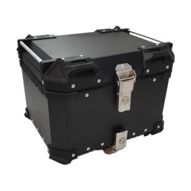 Imagem de Mala de viagem universal para motocicleta, caixa de armazenamento traseiro para motocicleta, porta-malas, porta-malas, impermeável, durável, 45L, 55L, 65L, 80L, capa superior de motocicleta (preta