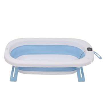 Imagem de Zippy Toys, Banheira de Bebê Retrátil com Termômetro Integrado e Bordas Arredondadas Hora do Banho 75 cm - Azul