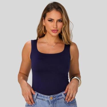 Imagem de Blusa Feminina De Suplex Regatinha ML - Mayara Manzano, M, Azul claro