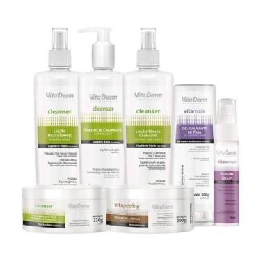 Imagem de Kit Limpeza Facial Vita Derm Linha Calmante com FPS30