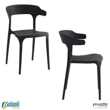 Imagem de Kit 2 Cadeiras Valéria Monobloco em PP Várias Cores - Rivatti, PRETA