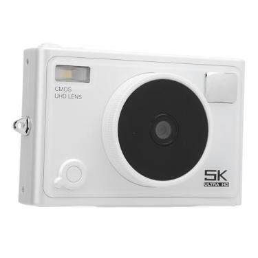 Imagem de Câmera de Vídeo Digital Portátil, Suporta até 128g 2,8in IPS HD Screen 5K Câmera Digital 1300mAh Bateria para Outdoor (Branco)