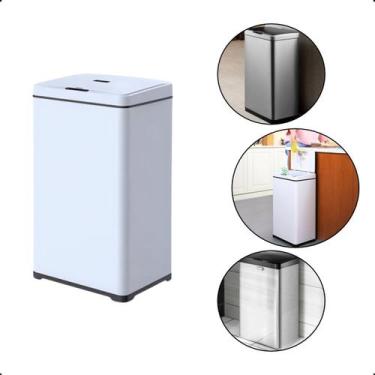 Imagem de Lixeira Automática Retangular Inox 50 Litros com Sensor de Proximidade