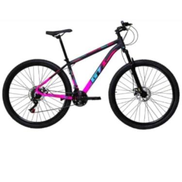 Imagem de Bicicleta Aro 29 GTI Roma 24V MTB Index Disco Mecânico Suspensão 80mm Unissex (Preto/Rosa, 13)