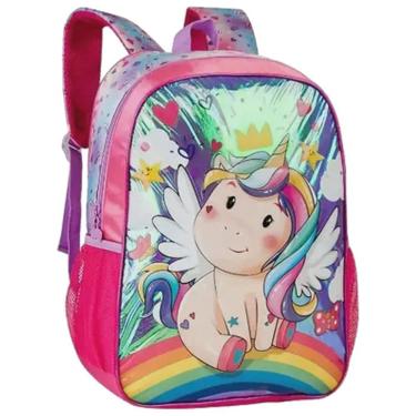 Imagem de Mochila de Costas Escolar Infantil Unicórnio Holográfico - Clio Style