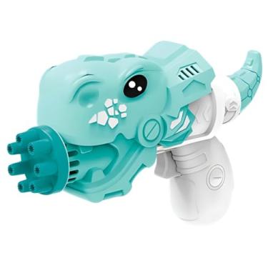 Imagem de Brinquedo Lança Bolhas Sabão Pistola Automática Colorida Dinossauro Menino Menina Verde